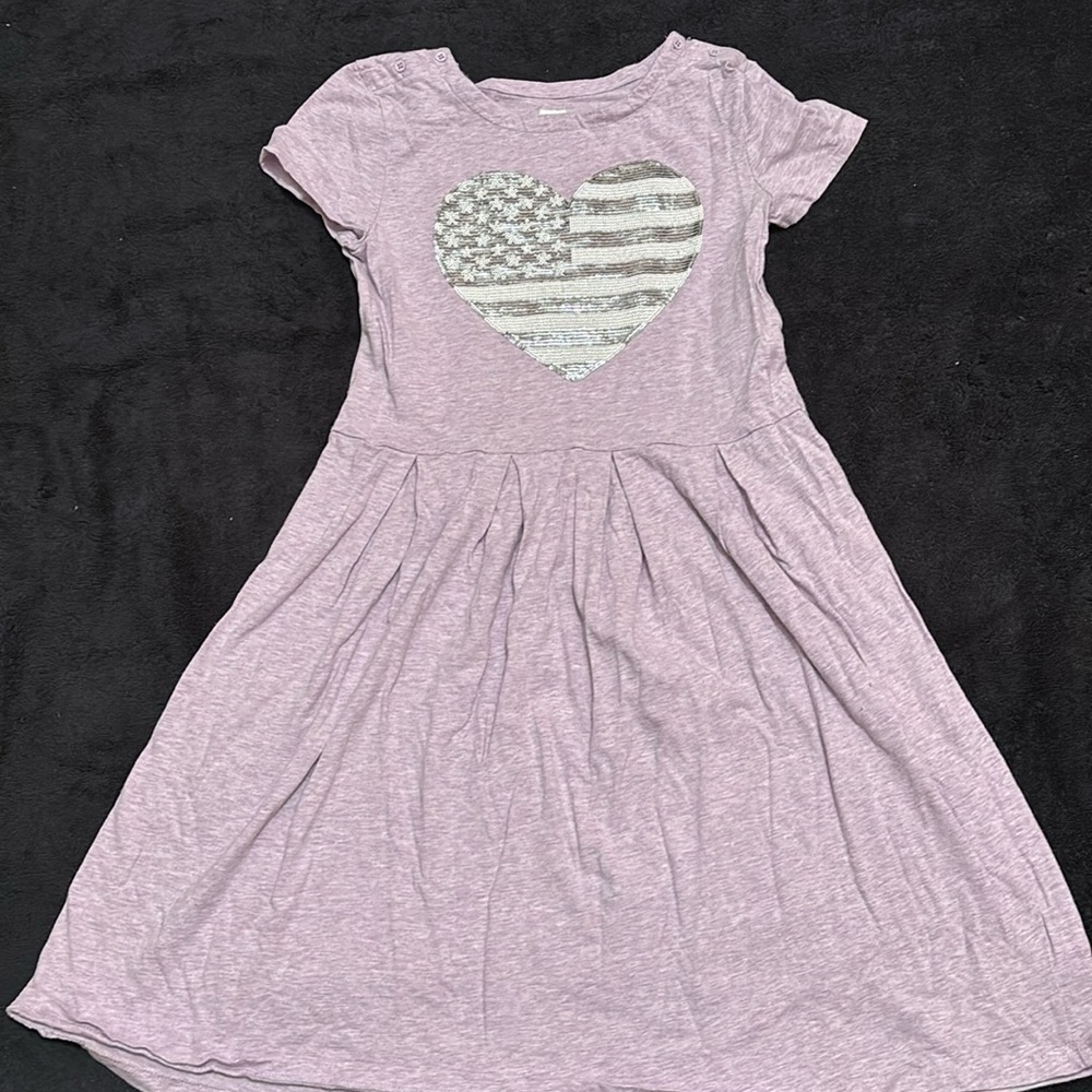 Gap Americana lavender dress sequin heart
